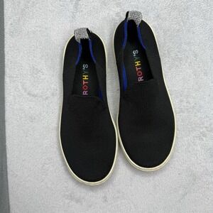 Rothys The Kids Sneaker Black Solid Slip On Shoes Size 3 Youth Washable Comfort